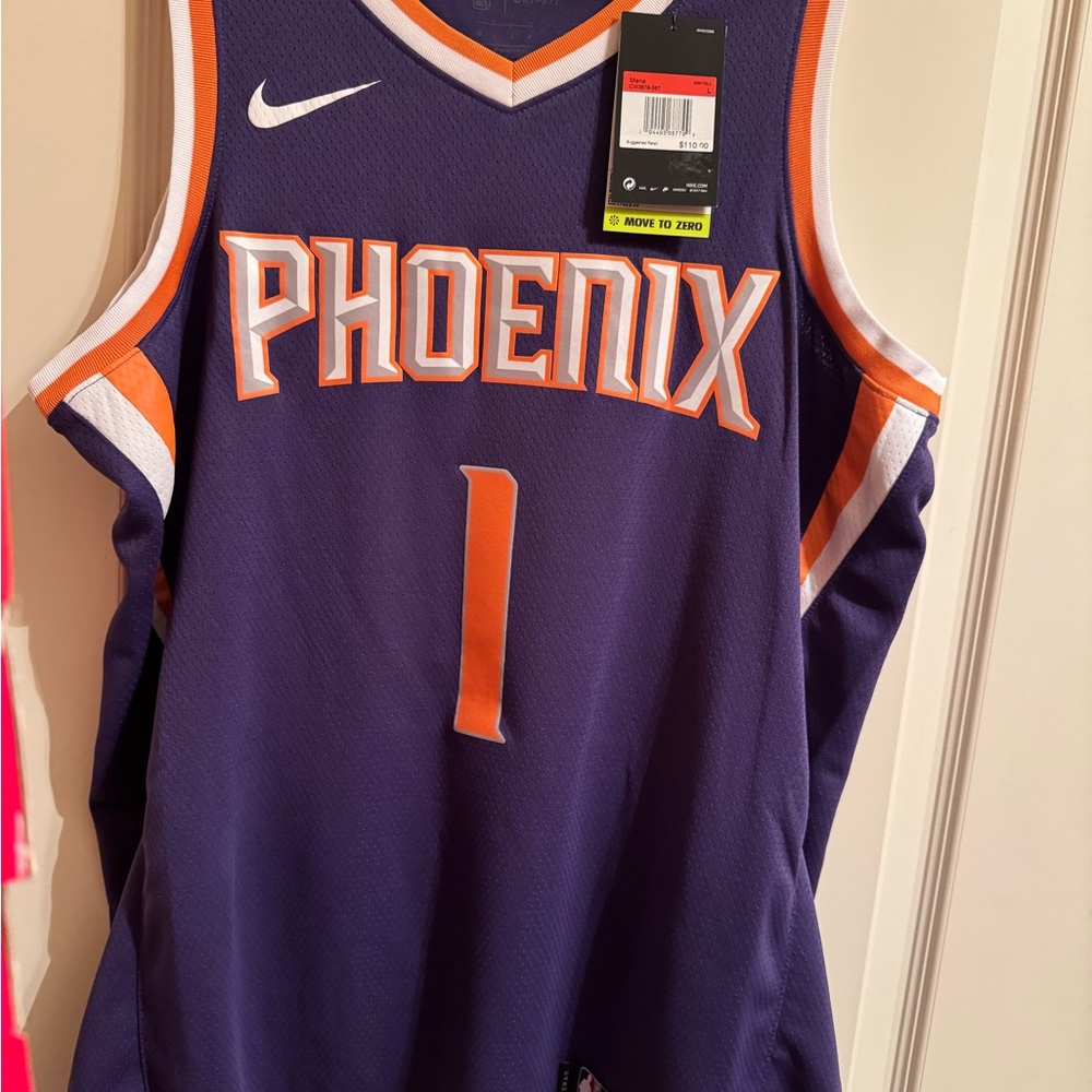 NWT NIKE NBA Authentic Phoenix Suns Devin Booker #1 Purple Jersey Size Large